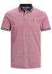 Thumbnail Polo pour homme rose en coton avec une coupe droite et logo brodé sur la poitrine - Image 3