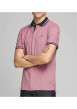 Thumbnail Polo pour homme rose en coton avec une coupe droite et logo brodé sur la poitrine - Image 7