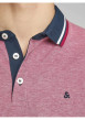 Thumbnail Polo pour homme rose en coton avec une coupe droite et logo brodé sur la poitrine - Image 9