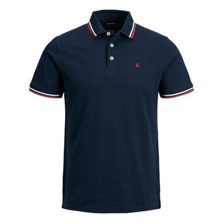 Polo Paulos marine en coton uni à manches...