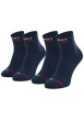 Thumbnail Lot de 2 paires de chaussettes basses en coton biologique marine unies coupe mi-haute nom sous le pied - Image 2