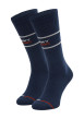 Thumbnail Lot de 2 paires de chaussettes hautes en coton biologique marine unies avec une coupe haute - Image 4