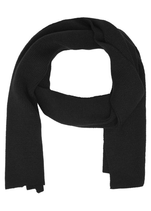 Echarpe noire unie en maille avec étiquette...