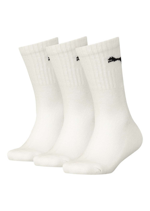 Lot de 3 paires de chaussettes Puma blanches en coton mélangé stretch unies logotypées
