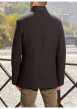 Thumbnail Manteau marine uni coupe droite col montant et zippé - Image 3