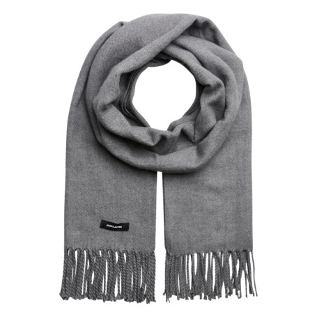 Écharpe à frange Solid Woven Scarf grise unie