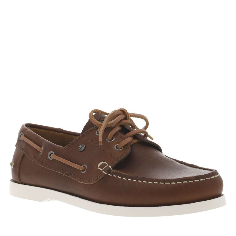 Redskins - Mocassins En Cuir Premium Cognac à Talon Plat Avec Lacets En Cuir Et Surpiqûres - Cognac