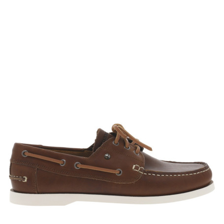 Mocassins en cuir premium cognac à talon plat...