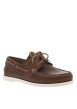 Thumbnail Mocassins en cuir premium cognac à talon plat avec lacets en cuir et surpiqûres - Image 2