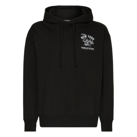 Sweat en coton noir uni coupe droite avec un...