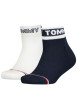 Thumbnail Lot de 2 paires de chaussettes basses marine et blanc unies avec logo de la marque imprimé à l'arrière
