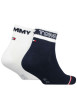 Thumbnail Lot de 2 paires de chaussettes basses marine et blanc unies avec logo de la marque imprimé à l'arrière - Image 2