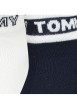 Thumbnail Lot de 2 paires de chaussettes basses marine et blanc unies avec logo de la marque imprimé à l'arrière - Image 3