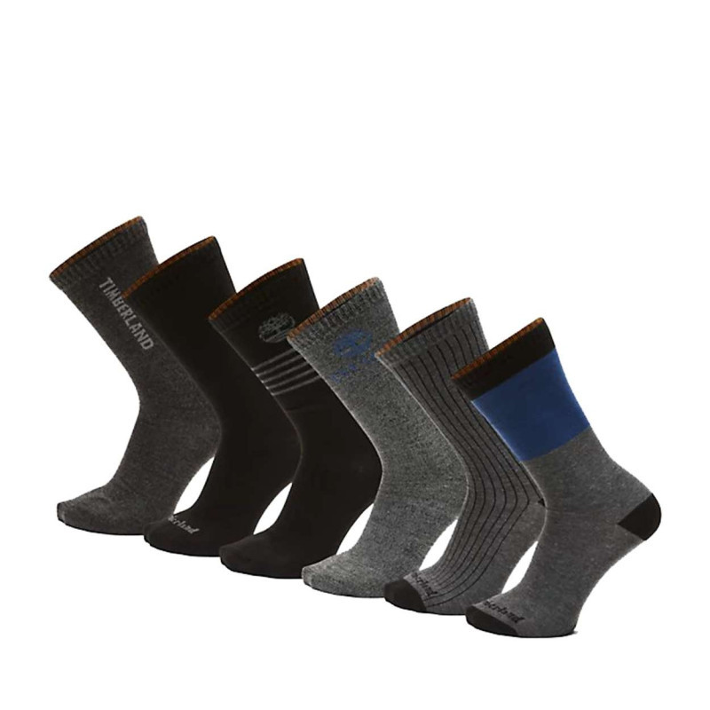 Timberland - Lot De 6 Paires De Chaussettes Hautes Avec Logo Floqué - Multicolore Timberland - Lot De 6 Paires De Chaussettes Hautes Avec Logo Floqué - Multicolore