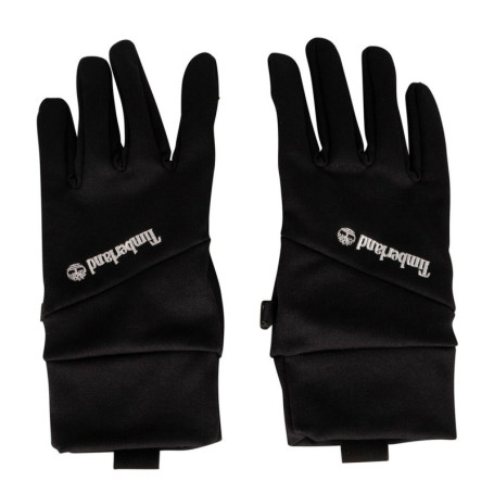 Gants noirs unis avec le nom de la marque sur...