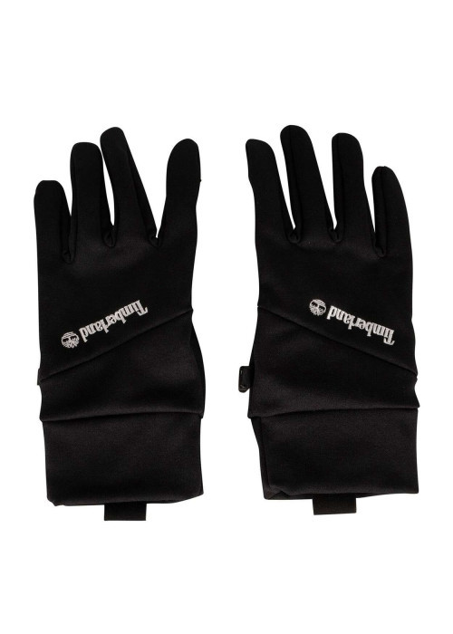 Gants noirs unis avec le nom de la marque sur le dessus