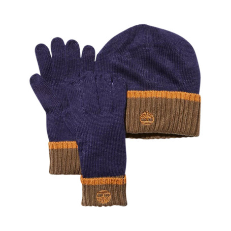 Coffret bonnet et gants marine