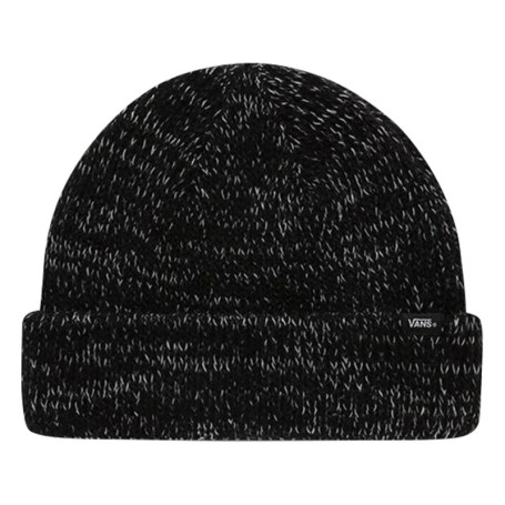 Bonnet noir chiné en maille piquée