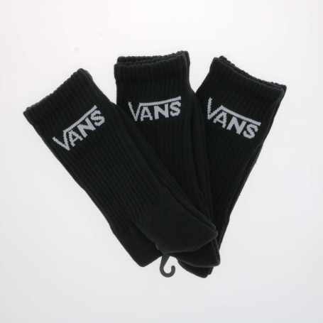 Chaussettes hautes en coton mélangé noires uni...