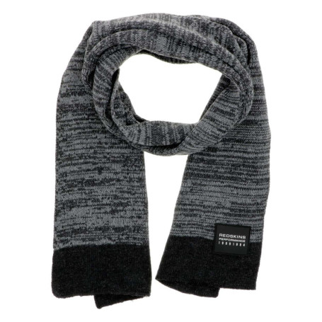 Echarpe grise en maille moulinée avec patch de...