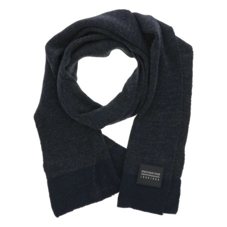 Echarpe marine en maille moulinée avec un patch...