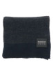 Thumbnail Echarpe marine en maille moulinée avec un patch de la marque - Image 2