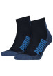 Thumbnail Lot de 2 paires de chaussettes basses en coton bicolore noires et bleues