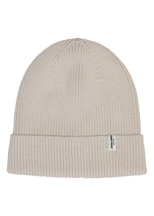 Bonnet écru uni à revers Brink Beanie Ln en coton