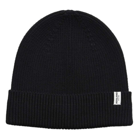 Bonnet à revers Brink Beanie Ln en coton noir