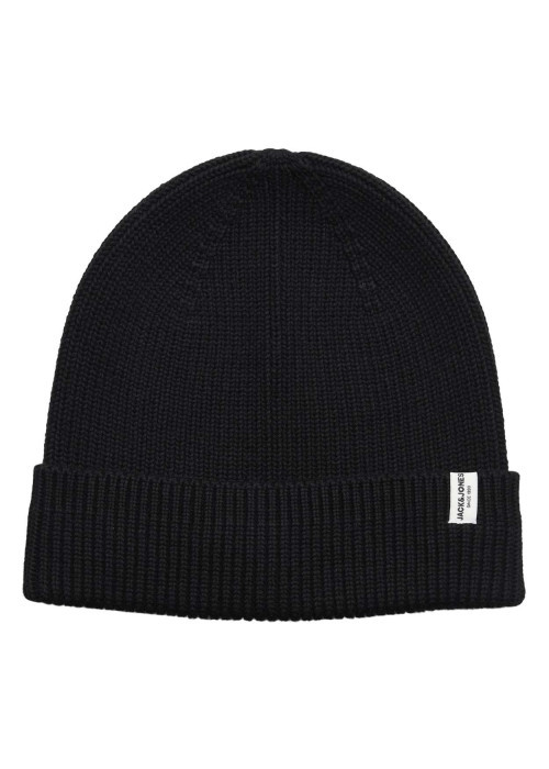 Bonnet à revers Brink Beanie Ln en coton noir