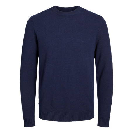 Pull bleu chiné Lambswool Knit Crew Neck Ln en...