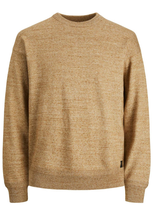 Pull beige chiné Melvin Knit Crew Neck col rond et à manches longues