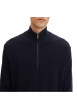 Thumbnail Pull en coton marine uni coupe droite col camionneur - Image 6