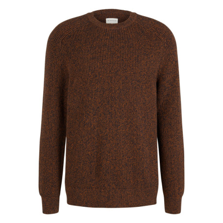 Pull en coton maille moulinée marron avec une...