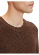 Thumbnail Pull en coton maille moulinée marron avec une coupe droite et col rond - Image 3