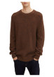 Thumbnail Pull en coton maille moulinée marron avec une coupe droite et col rond - Image 4