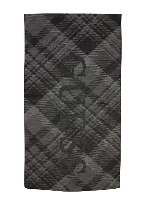 Foulard dégradé noir avec nom de la marque brodé