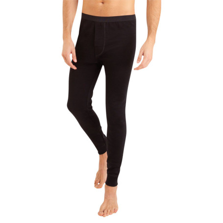 Caleçon long noir uni avec chaleur naturelle en...