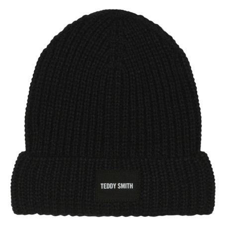 Bonnet uni noir en maille