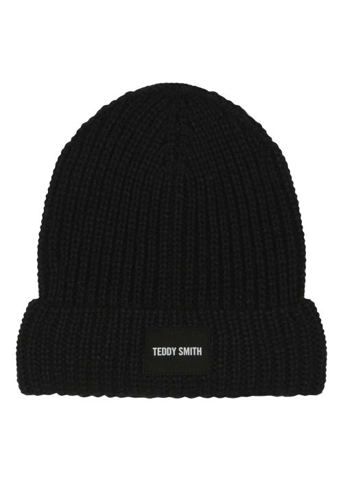 Bonnet uni noir en maille