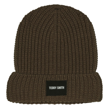 Bonnet uni marron en maille