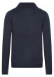 Thumbnail Pull half zip marine chiné avec petit écusson bicolore cousu - Image 2