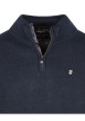 Thumbnail Pull half zip marine chiné avec petit écusson bicolore cousu - Image 3