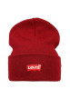 Thumbnail Bonnet rouge en point de jersey avec revers et logo de la marque