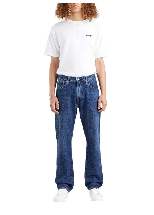 Jean 5 poches vintage 551Z Authentic Straight en coton et chanvre indigo uni à coupe regular fit