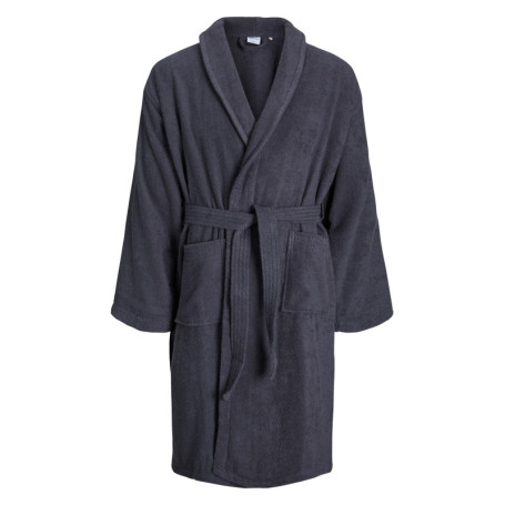 Peignoir en coton biologique anthracite uni à...
