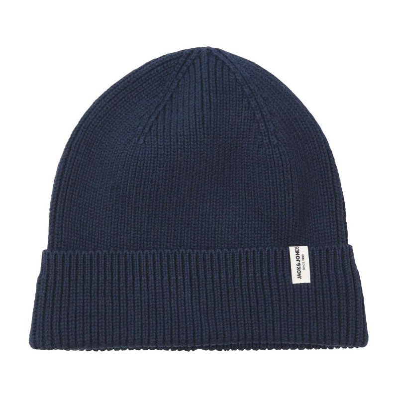 Jack & Jones - Bonnet à Revers En Coton Biologique Marine Uni Avec étiquette Et Branding - Marine Jack & Jones - Bonnet à Revers En Coton Biologique Marine Uni Avec étiquette Et Branding - Marine