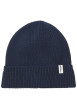 Thumbnail Bonnet à revers en coton biologique marine uni avec étiquette et branding