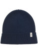 Thumbnail Bonnet à revers en coton biologique marine uni avec étiquette et branding - Image 3