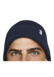 Thumbnail Bonnet à revers en coton biologique marine uni avec étiquette et branding - Image 4